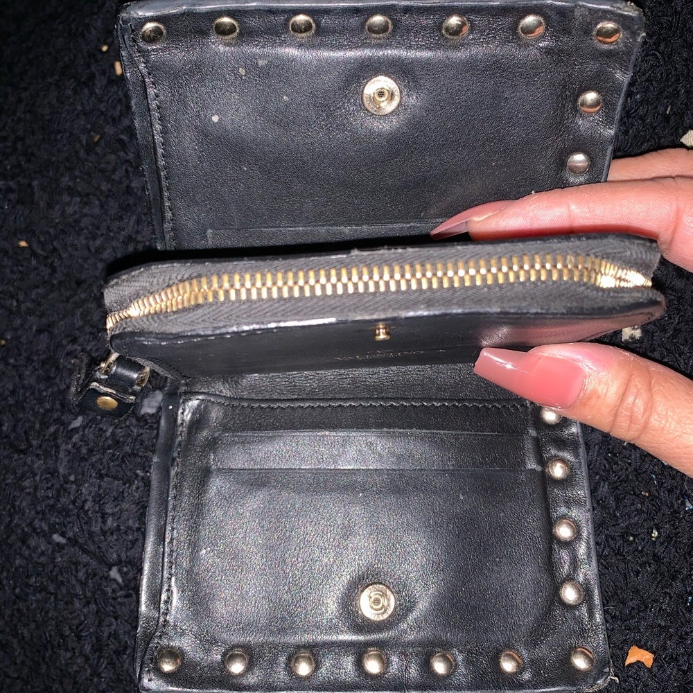 Valentino Black Leather Rock stud Wallet - Picture 4 of 8